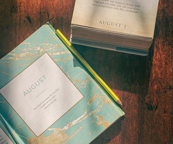 Calendar page with a heart marking a daily routine.